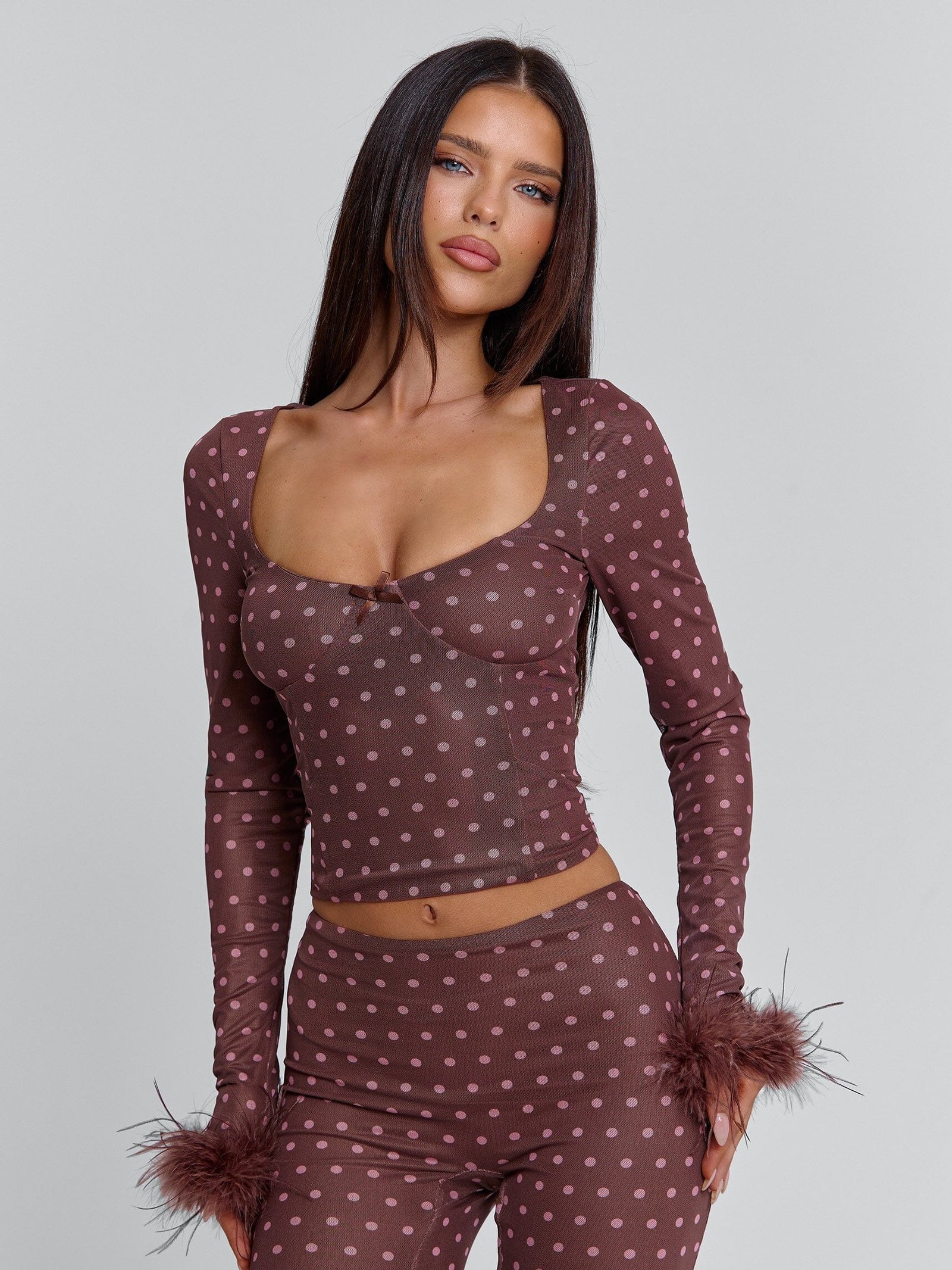 MAHRIA-TOP-_-CAPRIS-BROWN-POLKA-DOT3_92b6f284-ceaf-4c37-b330-4a663dba8d91 MAHRIA TOP BROWN POLKA DOT - Image 1