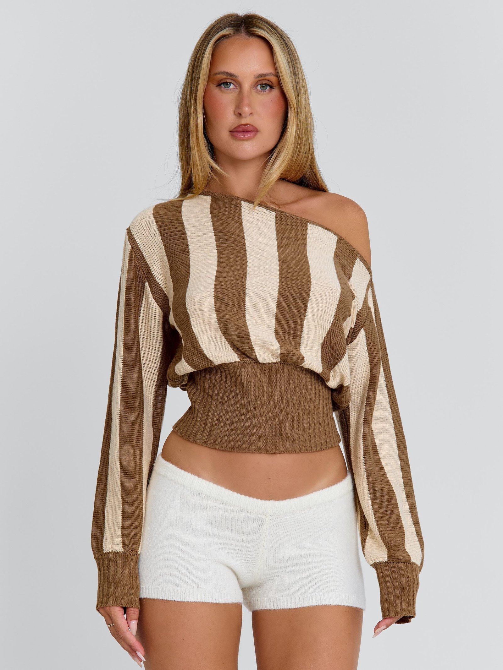 SUNDAZE-TOP-_-CAMARI-SHORT8_dcb3a7e9-b2a1-47a2-a294-5b934b8657e8 SUNDAZE TOP BROWN BEIGE STRIPE - Image 1